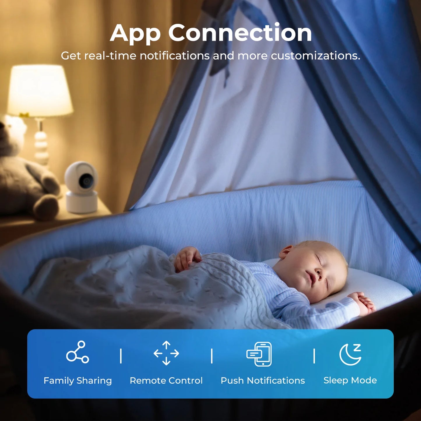 IMILAB WiFi 6 Indoor Baby Monitor Camera with AI Detection Night Vision 2-Way Audio 360° PTZ for Child Safety C21/C22