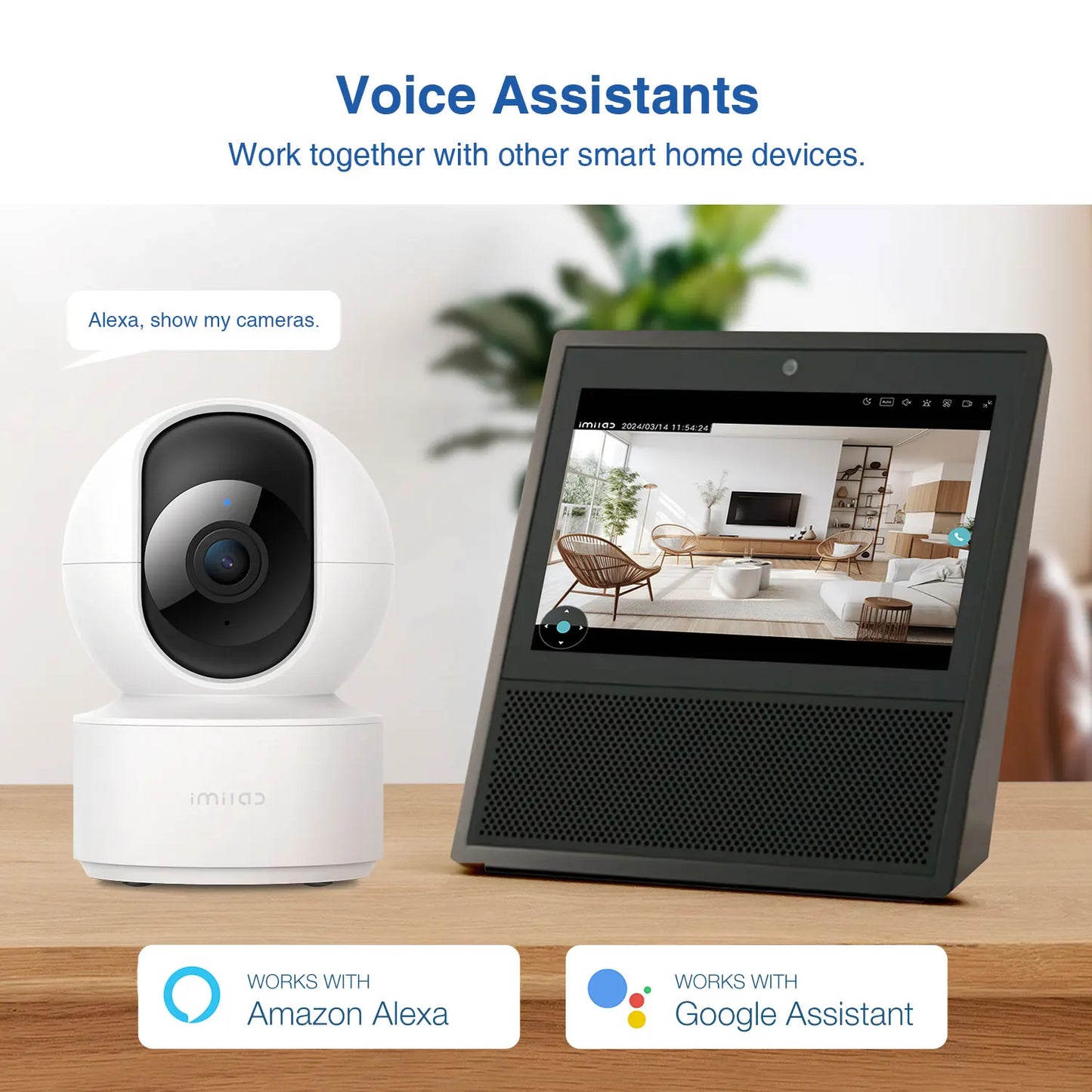 IMILAB WiFi 6 Indoor Baby Monitor Camera with AI Detection Night Vision 2-Way Audio 360° PTZ for Child Safety C21/C22