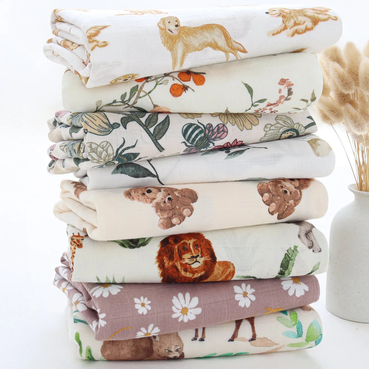 120x120cm Bamboo Cotton Muslin Blanket Baby Swaddle Warp Newborn Bath Towel Gauze Infant Kids Wrap Sleepsack Baby Blankets