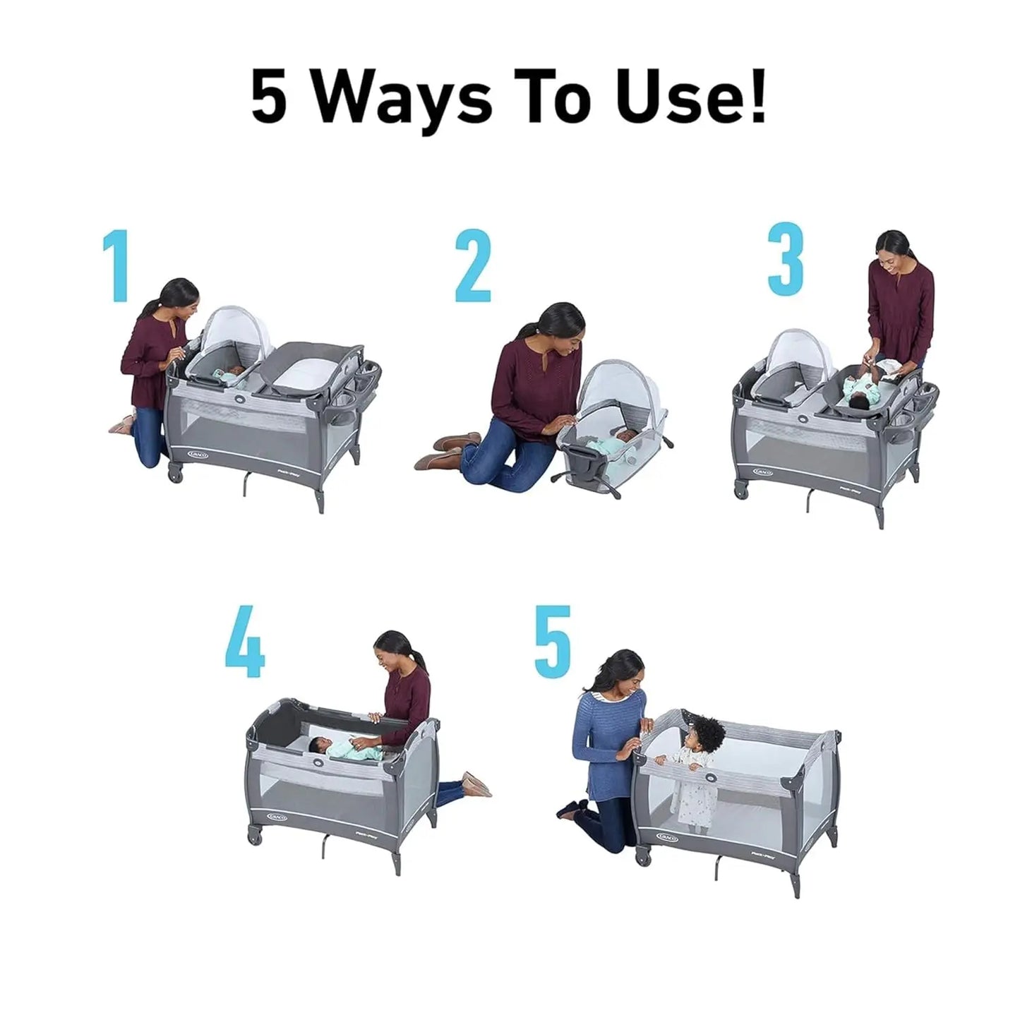 Pack 'n Play Close2Baby Playard - Derby, Bassinet & Diaper Changer