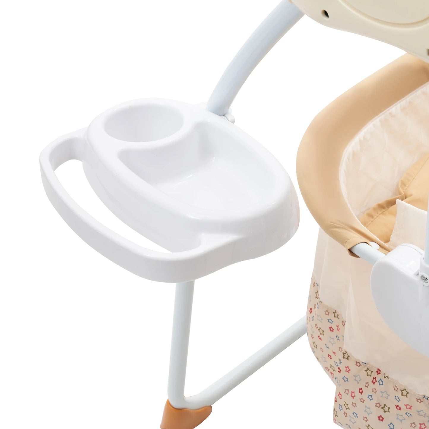 Electric Baby Crib Cradle, 0-18 MonthsInfant Bed Auto Swing with Remote Control/Music 25KG Capacity Foldable Baby Bassinet Khaki