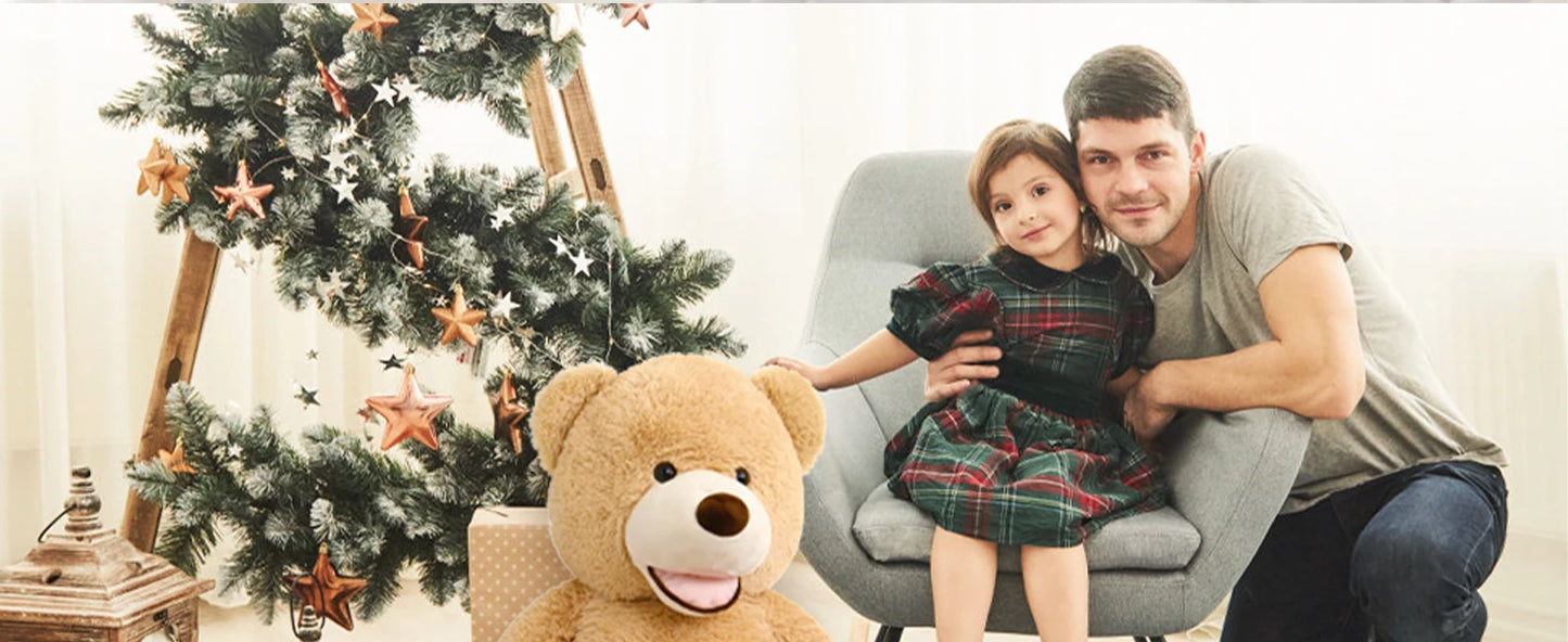 MorisMos Giant Teddy Bear with Big Footprints Plush Stuffed Animals Light Brown 39 inches