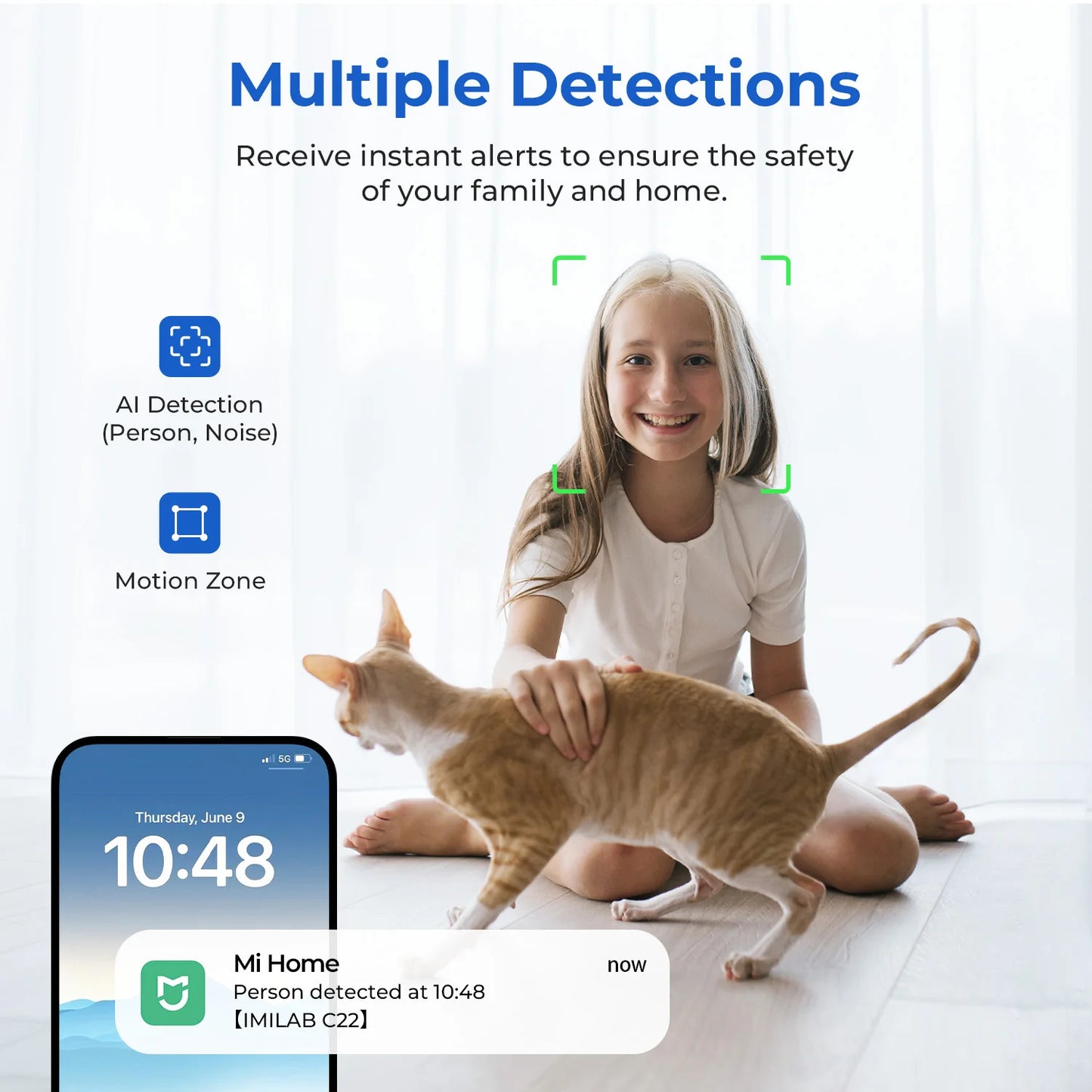 IMILAB WiFi 6 Indoor Baby Monitor Camera with AI Detection Night Vision 2-Way Audio 360° PTZ for Child Safety C21/C22