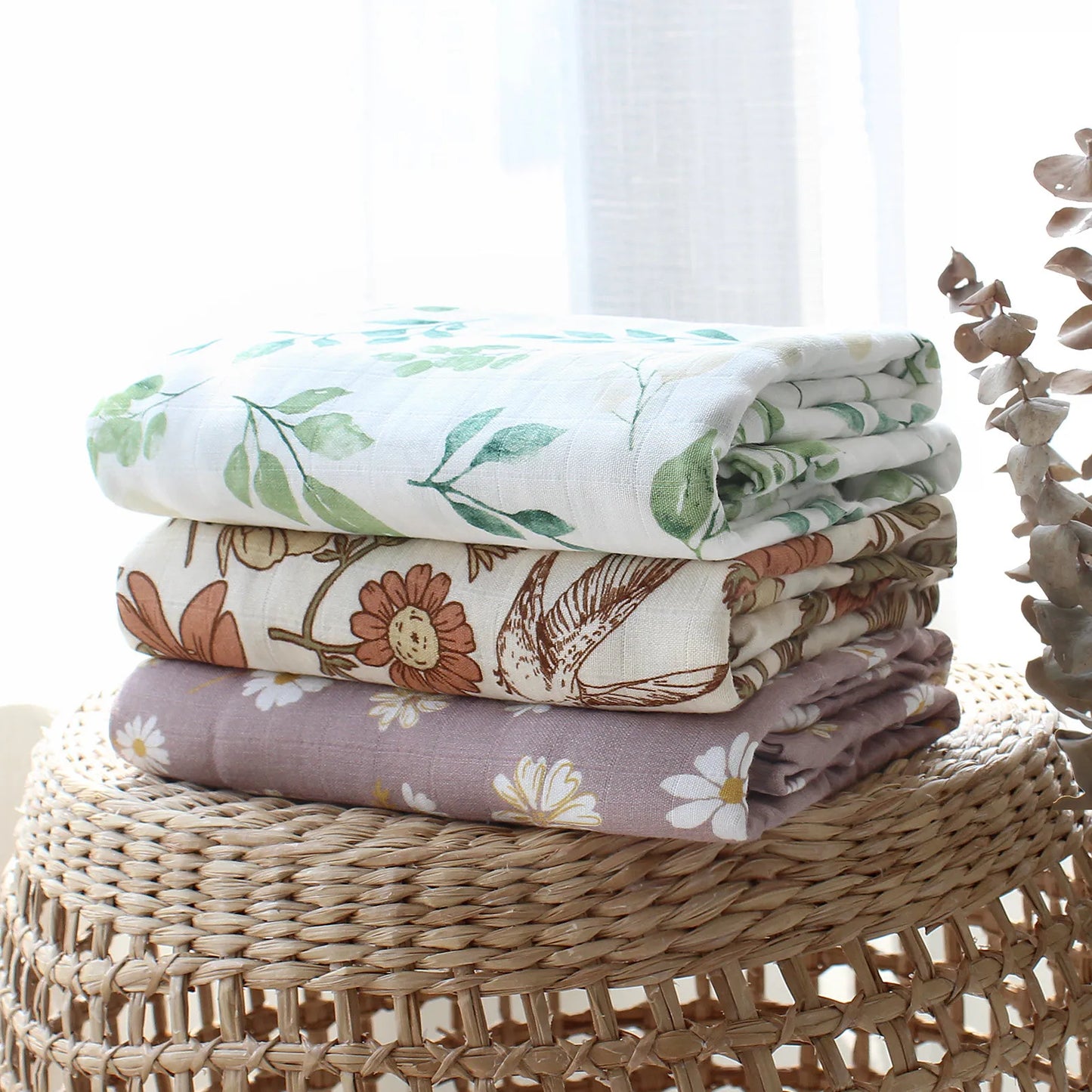 120x120cm Bamboo Cotton Muslin Blanket Baby Swaddle Warp Newborn Bath Towel Gauze Infant Kids Wrap Sleepsack Baby Blankets
