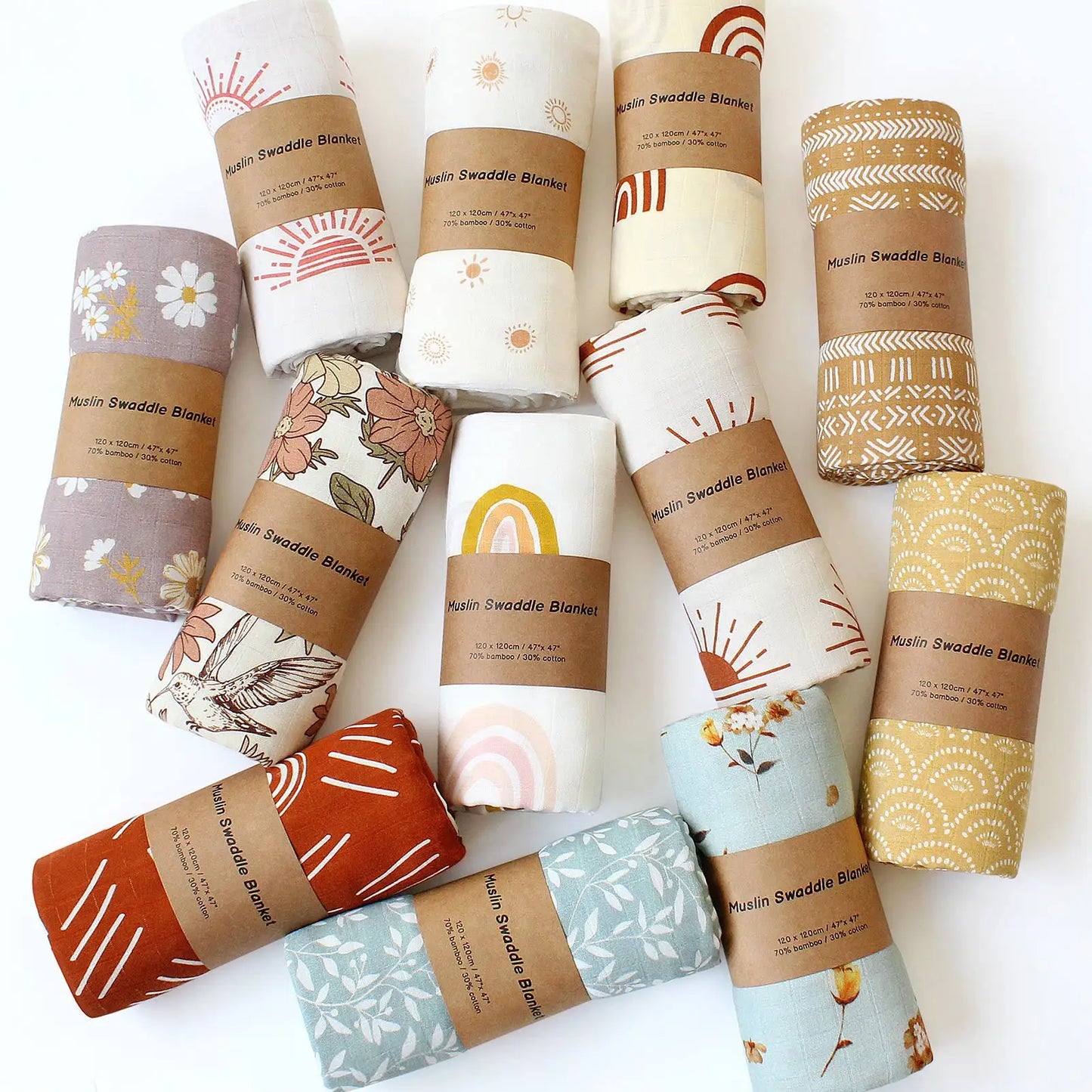 120x120cm Bamboo Cotton Muslin Blanket Baby Swaddle Warp Newborn Bath Towel Gauze Infant Kids Wrap Sleepsack Baby Blankets