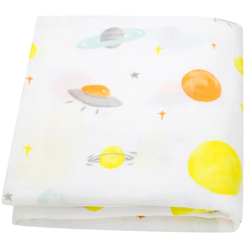 120x120cm Bamboo Cotton Muslin Blanket Baby Swaddle Warp Newborn Bath Towel Gauze Infant Kids Wrap Sleepsack Baby Blankets