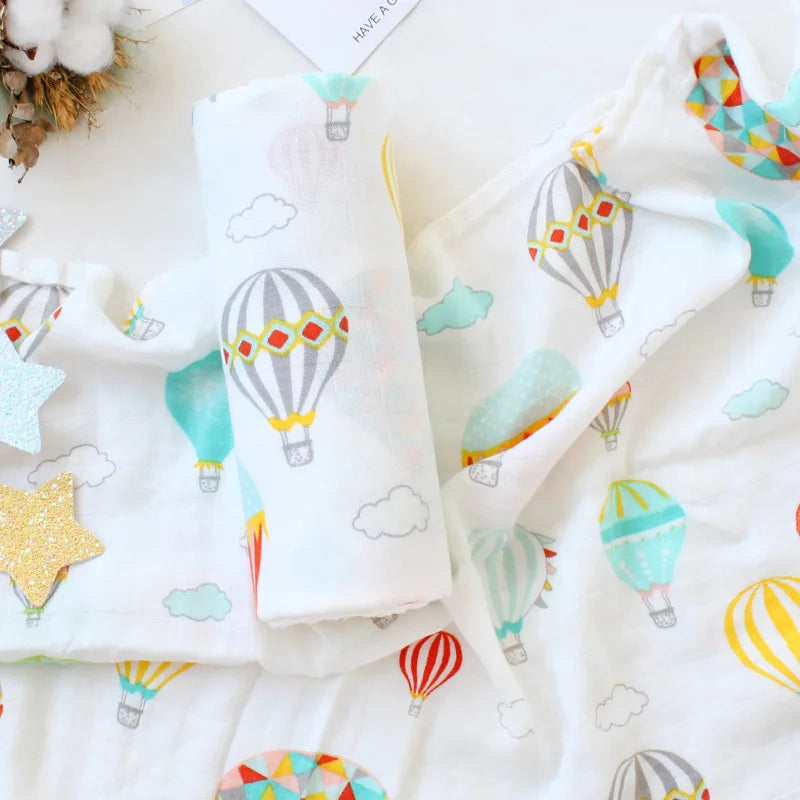 120x120cm Bamboo Cotton Muslin Blanket Baby Swaddle Warp Newborn Bath Towel Gauze Infant Kids Wrap Sleepsack Baby Blankets