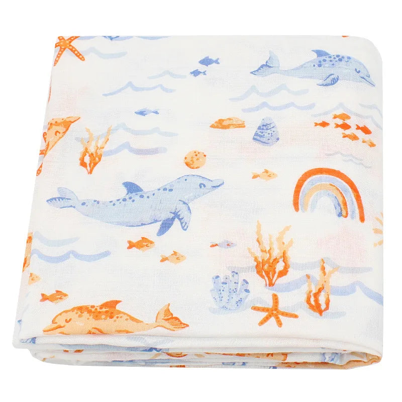 120x120cm Bamboo Cotton Muslin Blanket Baby Swaddle Warp Newborn Bath Towel Gauze Infant Kids Wrap Sleepsack Baby Blankets