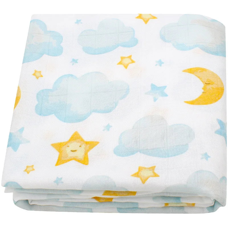 120x120cm Bamboo Cotton Muslin Blanket Baby Swaddle Warp Newborn Bath Towel Gauze Infant Kids Wrap Sleepsack Baby Blankets