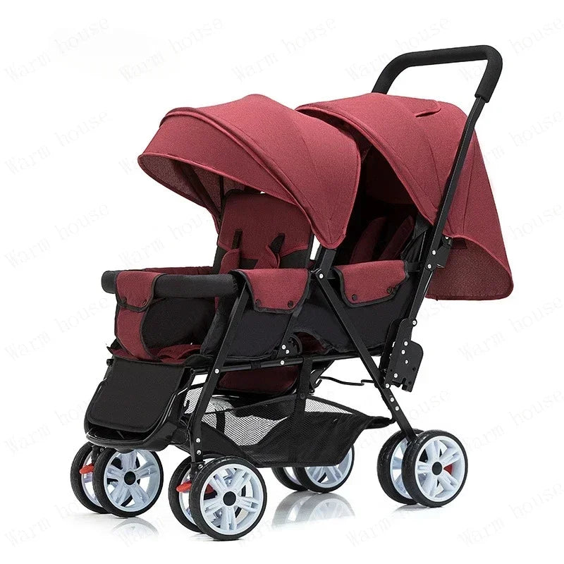 Twin strollers kids two seats strollers foldable carriage Double baby stroller Front and rear seats