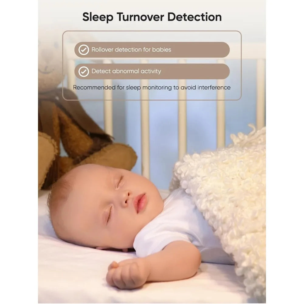 5.5" 1440p Baby Monitor with 2 Cameras, Dual Video Monitor with Split Screen, Smart No WiFi Baby Camera, Detect Sleep Turn Over