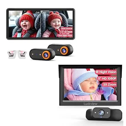 BM5PRO Dual Baby Car Camera & BM1 Car Baby Monitor, Both with Night Vision, HD1080P, Easy Installation, Ideal Gift for Parents w