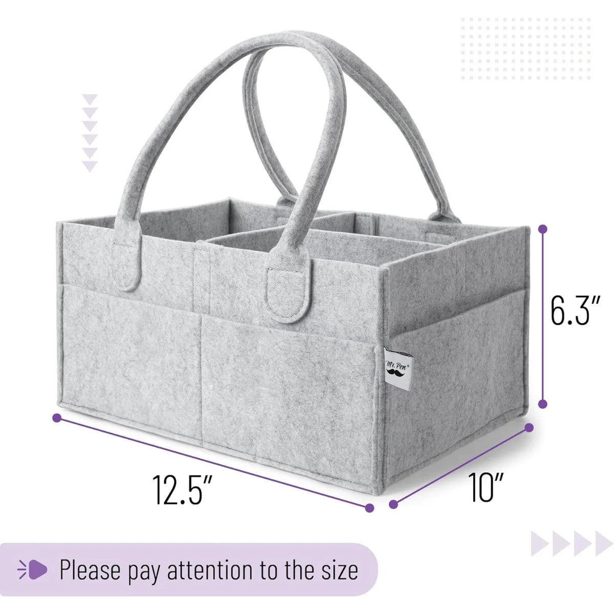 Portable Baby Diaper Caddy Organizer, Car Seat Storage for Nursery Changing Table