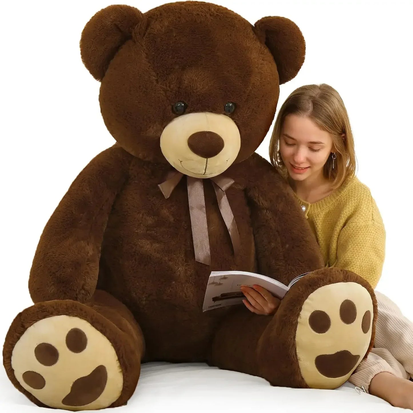Tezituor  Teddy Bear 5ft, Fluffy Life Size Giant Stuffed Bear , Cute  Teddy Bear Plush Gift for Kids, Girlfriend, Boyfriend,