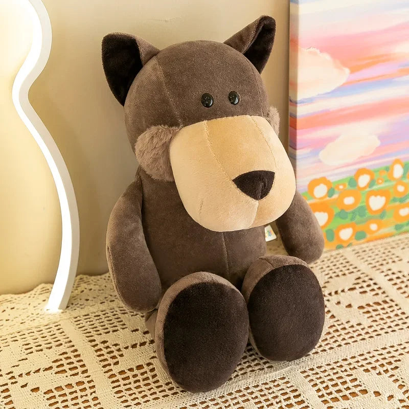 25CM Kawaii Jungle Animal Plush Toys Forest Animal Plush Dog Zebra Elephant Lion Fox Giraffe Children's Toys Doll Birthday Gift