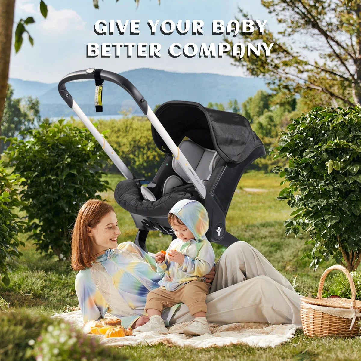 Baby stroller, lightweight and foldable, two-way push, Portable tourist vehicle, Suitable for autumn and winter travel
