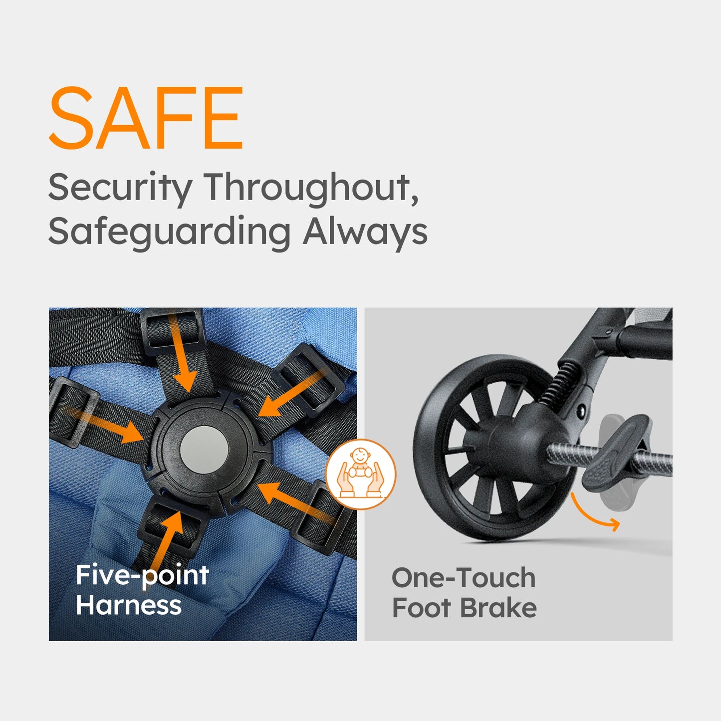 Ultra Air X Portable Baby Stroller 9.9lbs Carbon Fiber Frame with Safety Belt & Storage (BLUE)