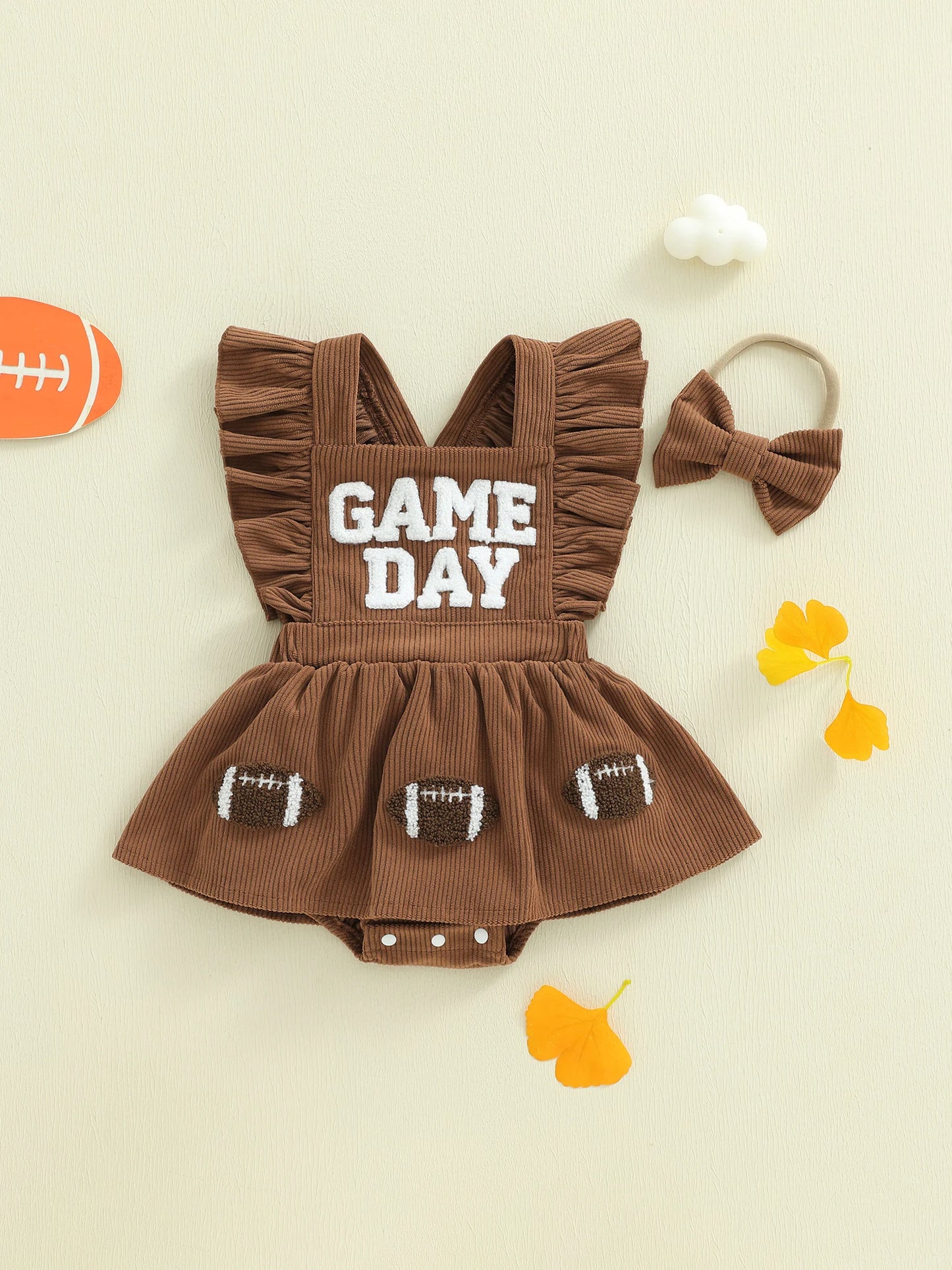 Adorable Baby Girl Romper Dress Set with Sweetheart Neckline and Matching Bow Headband for a Stylish Look
