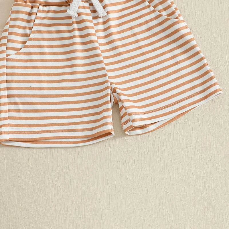 Adorable Infant Boy s Casual Wear Set with Cute Duck Print Tee and Striped Shorts for a Stylish Summer Look