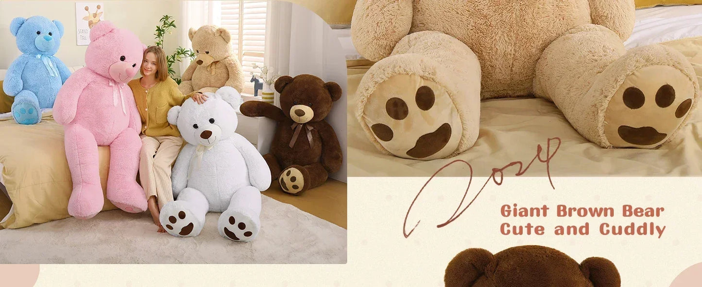 Tezituor  Teddy Bear 5ft, Fluffy Life Size Giant Stuffed Bear , Cute  Teddy Bear Plush Gift for Kids, Girlfriend, Boyfriend,