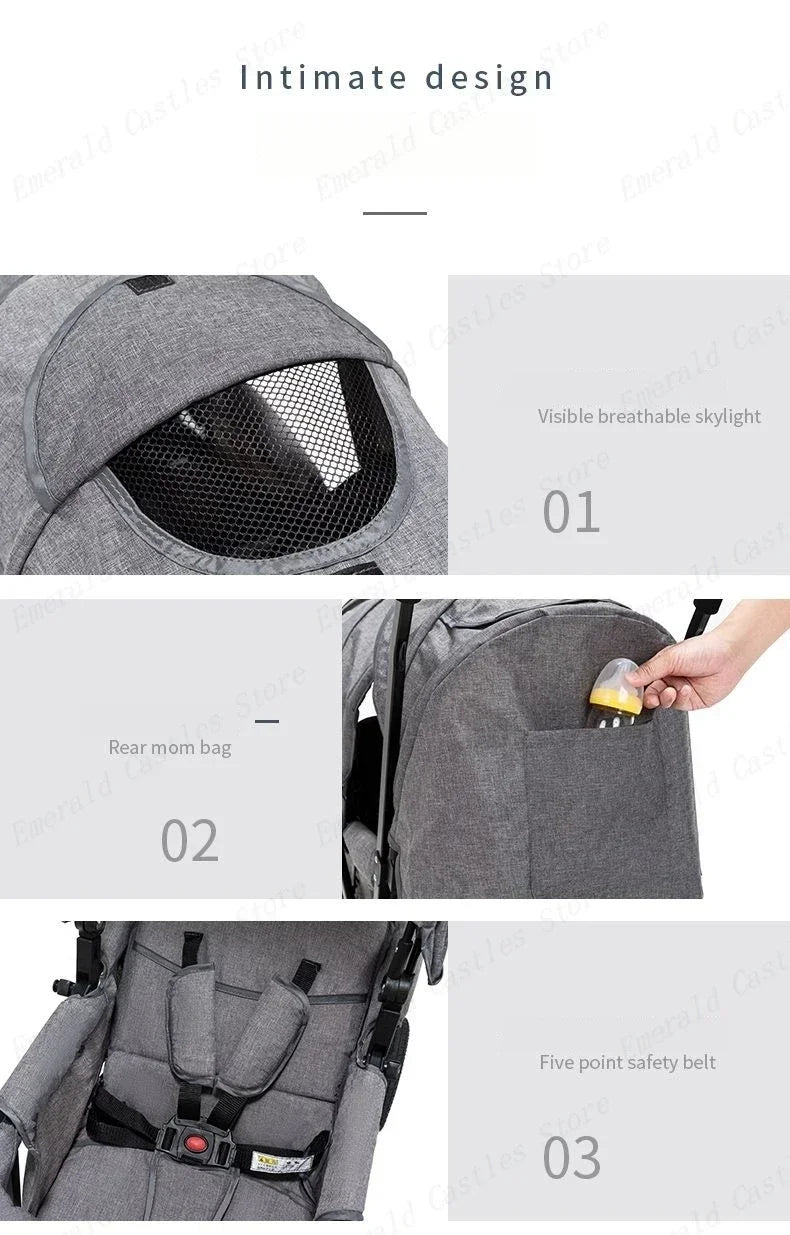 Twin strollers kids two seats strollers foldable carriage Double baby stroller Front and rear seats