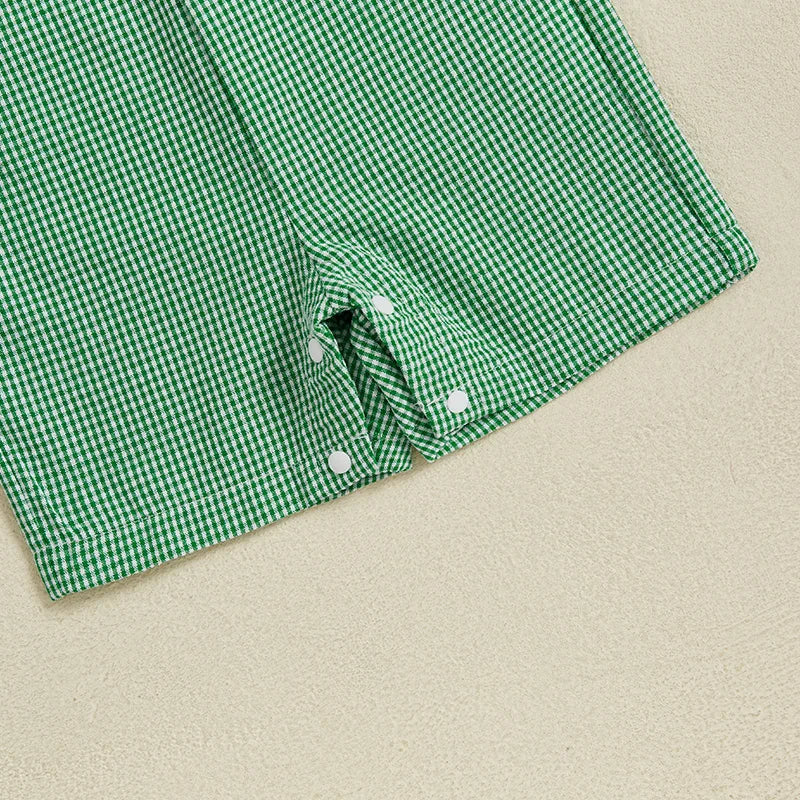 Infant Boy Summer Romper Sleeveless Round Neck Golf Embroidery Jumpsuit Toddler Playsuit Outfit for Newborns