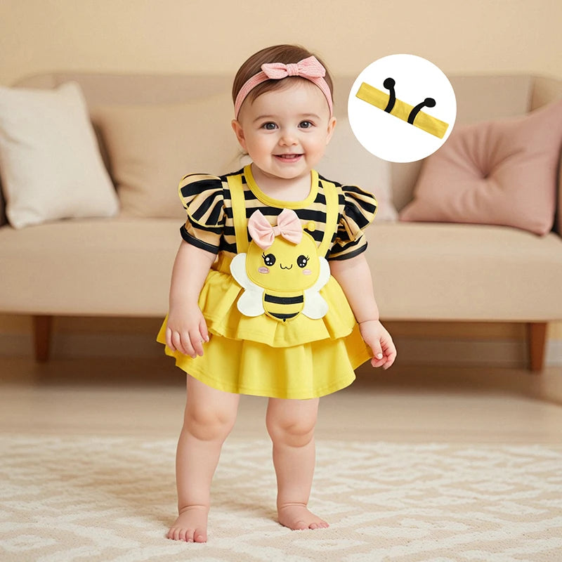 Baby Girl Summer Outfit Sleeveless Floral Print Ruffle Romper with Matching Headband and Sandals Set for Newborns