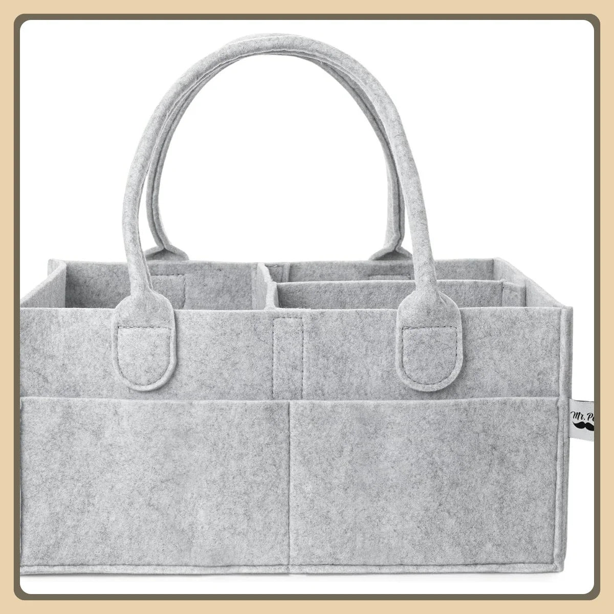 Portable Baby Diaper Caddy Organizer, Car Seat Storage for Nursery Changing Table