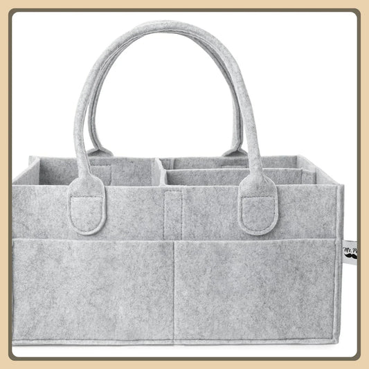 Portable Baby Diaper Caddy Organizer, Car Seat Storage for Nursery Changing Table