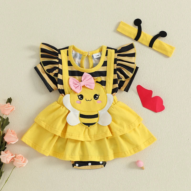 Baby Girl Summer Outfit Sleeveless Floral Print Ruffle Romper with Matching Headband and Sandals Set for Newborns