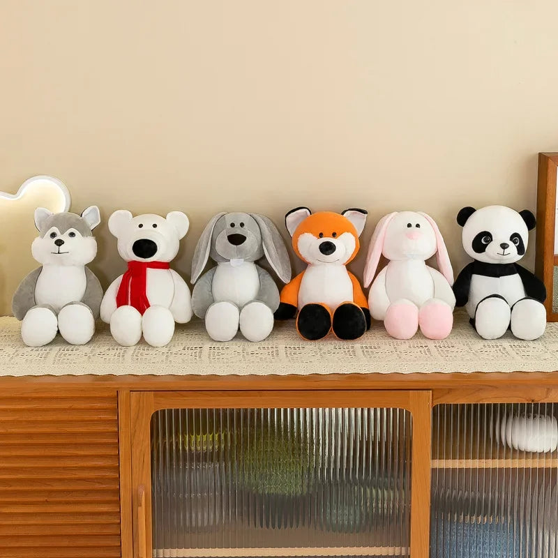 25CM Kawaii Jungle Animal Plush Toys Forest Animal Plush Dog Zebra Elephant Lion Fox Giraffe Children's Toys Doll Birthday Gift