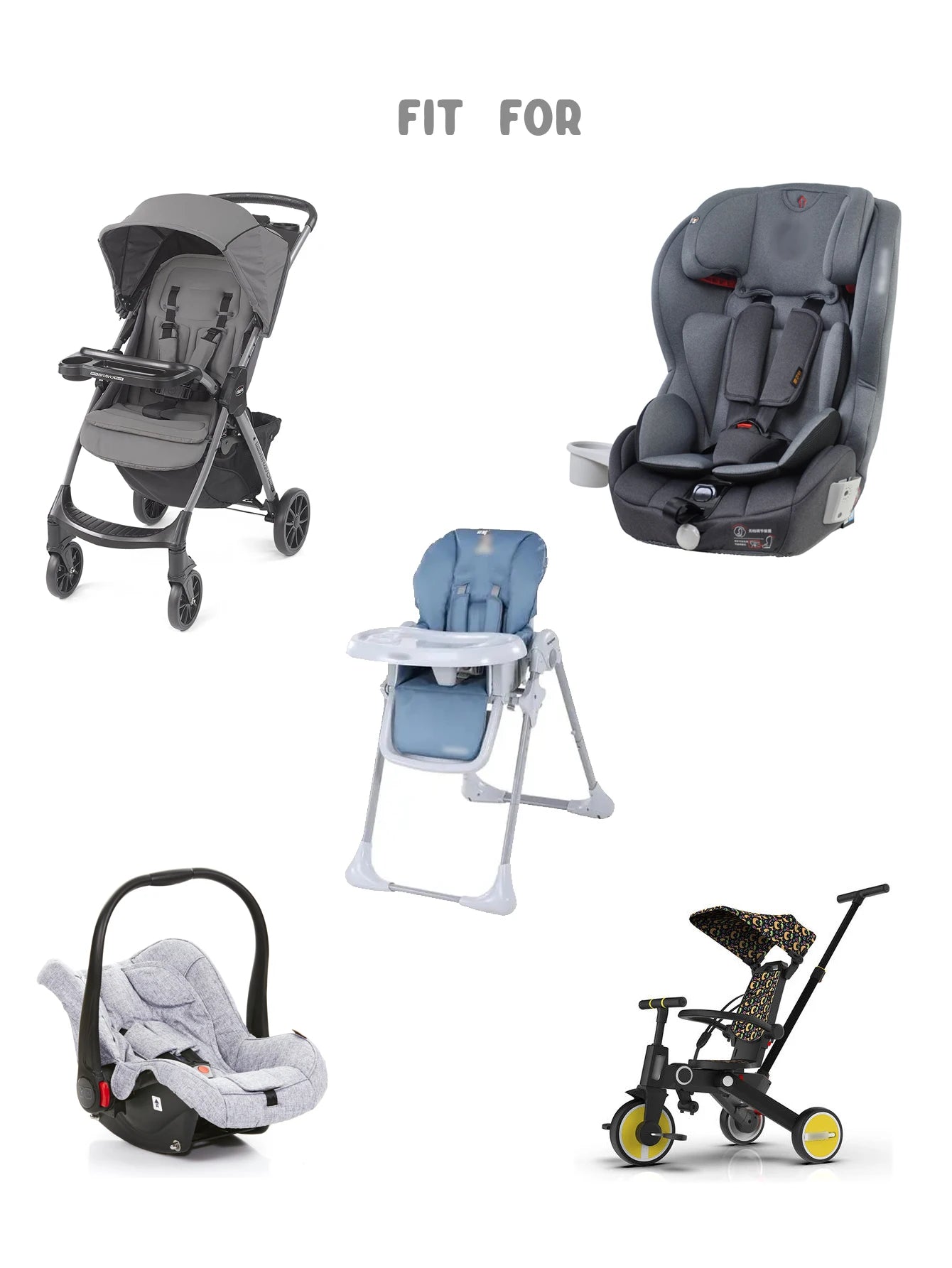 Baby Stroller Seat Cushion Pad for Car Puchair Liner Mat Thicken Cotton Breathable Cart Mattress Infant Newborn Pram Accessories