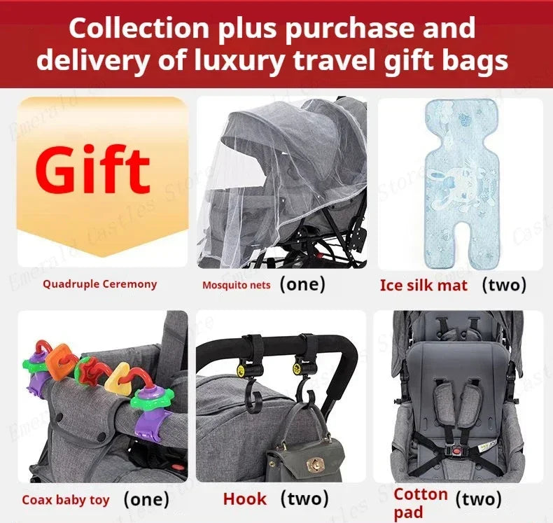 Twin strollers kids two seats strollers foldable carriage Double baby stroller Front and rear seats