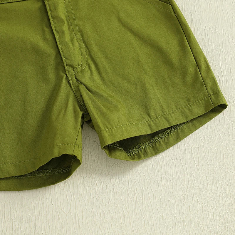 Adorable Baby Boy Cowboy Style Outfit with Plaid Shirt and Denim Shorts for Western Themed Events and Parties