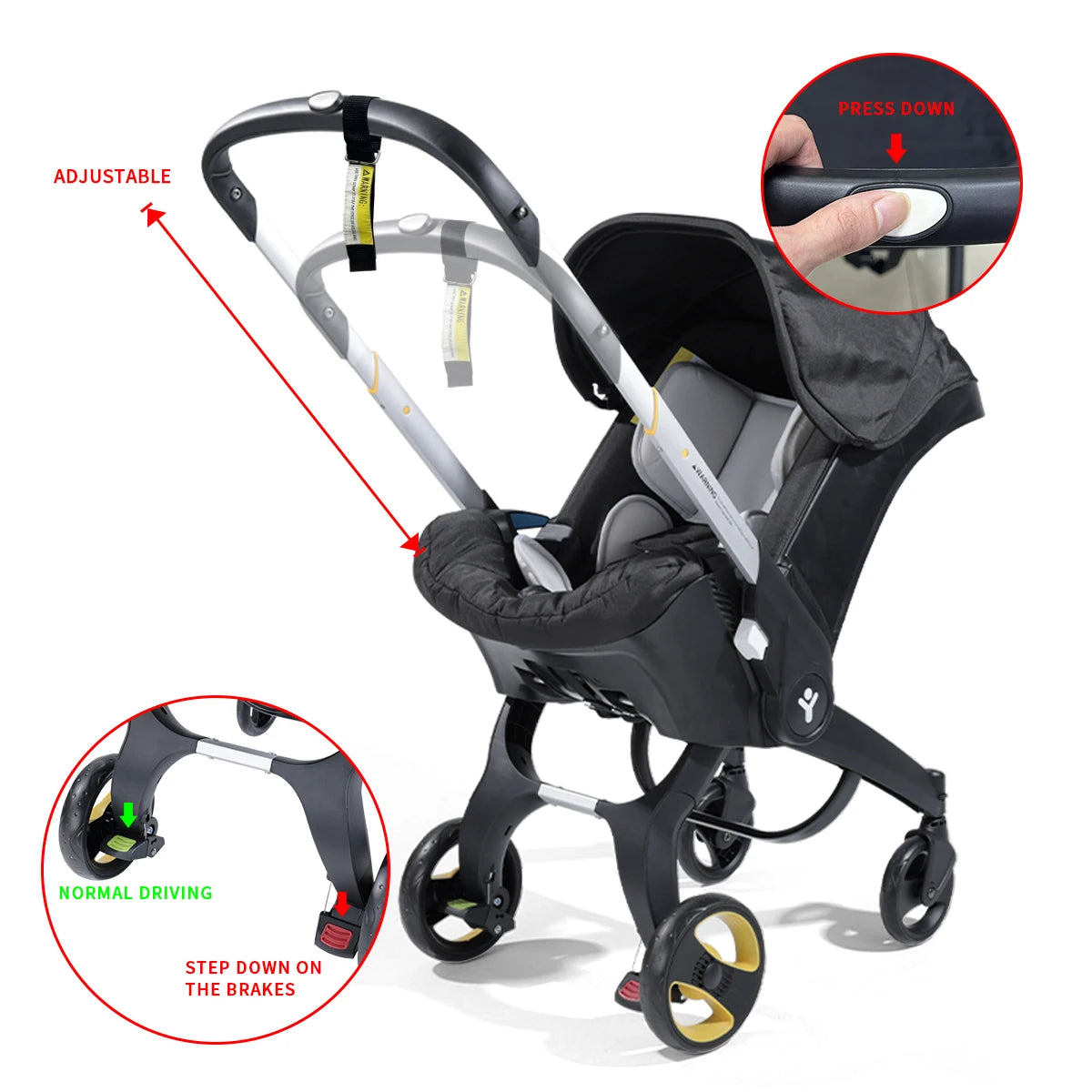 Baby stroller, lightweight and foldable, two-way push, Portable tourist vehicle, Suitable for autumn and winter travel