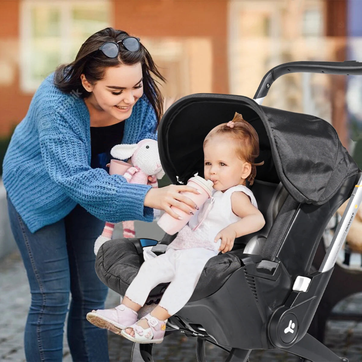 Baby stroller, lightweight and foldable, two-way push, Portable tourist vehicle, Suitable for autumn and winter travel