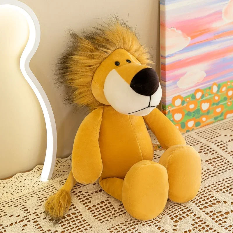 25CM Kawaii Jungle Animal Plush Toys Forest Animal Plush Dog Zebra Elephant Lion Fox Giraffe Children's Toys Doll Birthday Gift