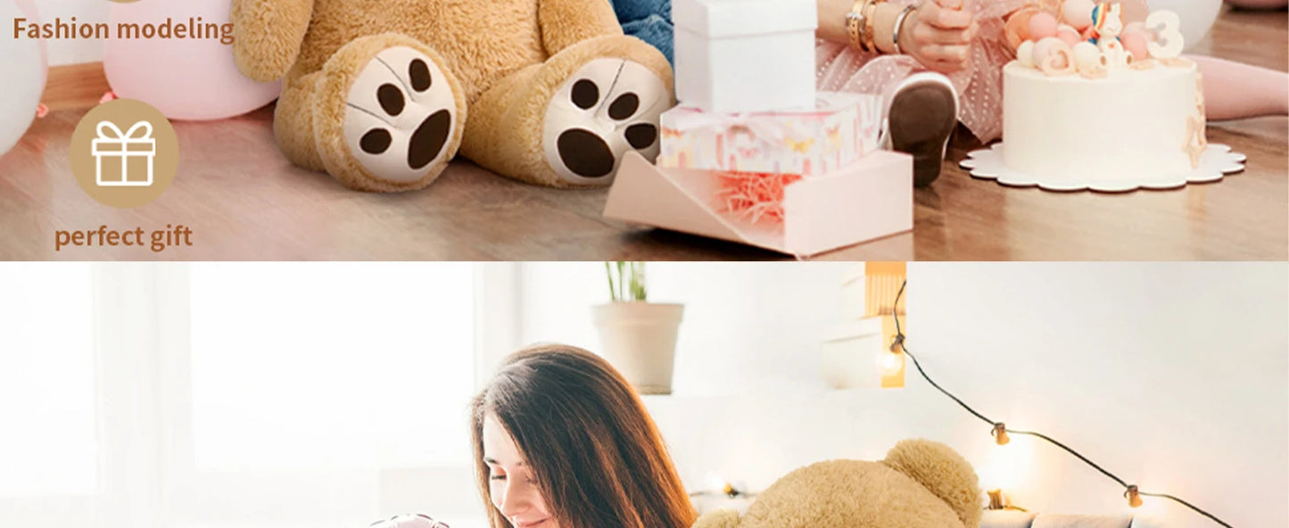 MorisMos Giant Teddy Bear with Big Footprints Plush Stuffed Animals Light Brown 39 inches