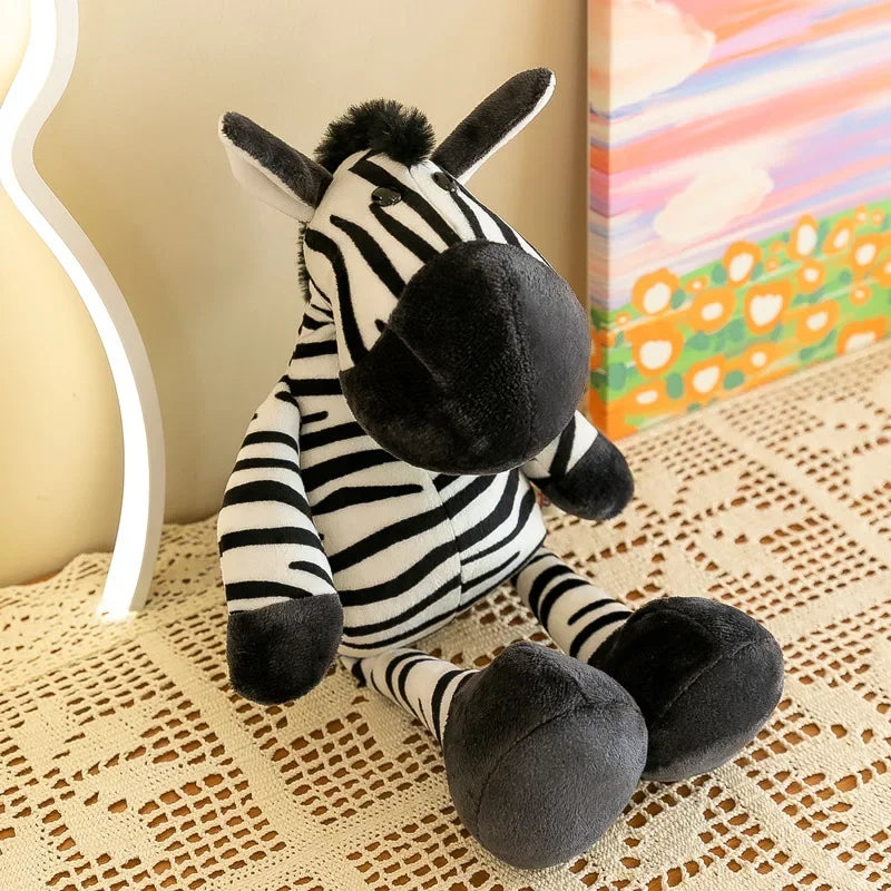 25CM Kawaii Jungle Animal Plush Toys Forest Animal Plush Dog Zebra Elephant Lion Fox Giraffe Children's Toys Doll Birthday Gift