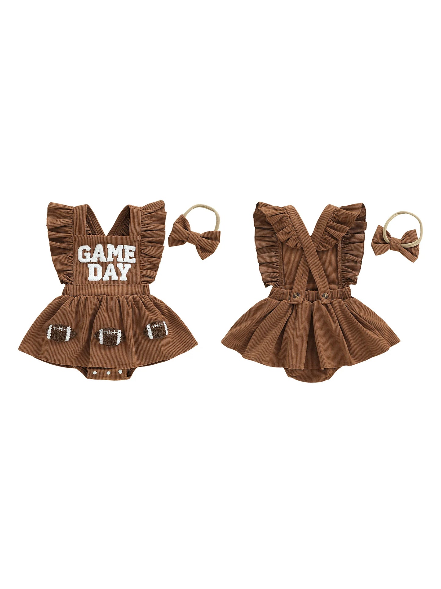 Adorable Baby Girl Romper Dress Set with Sweetheart Neckline and Matching Bow Headband for a Stylish Look