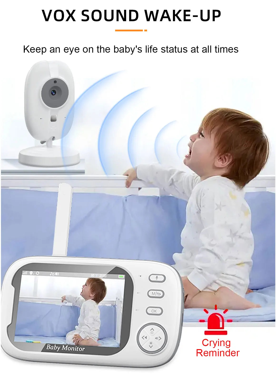 Cdycam New 3.5 inch Wireless Video Baby Monitor Night Vision Temperature Monitoring 2 Way Audio Talk Baby Nanny Security Camera