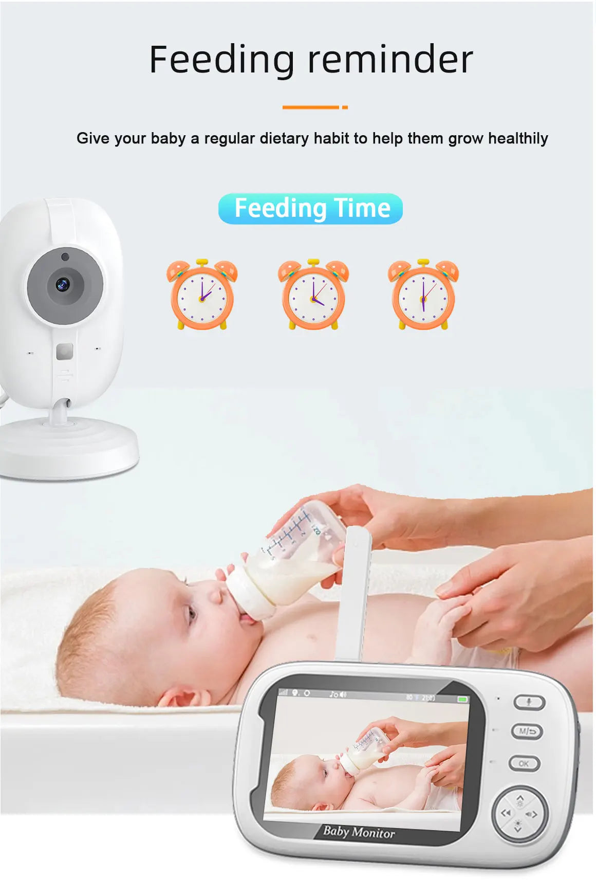 Cdycam New 3.5 inch Wireless Video Baby Monitor Night Vision Temperature Monitoring 2 Way Audio Talk Baby Nanny Security Camera