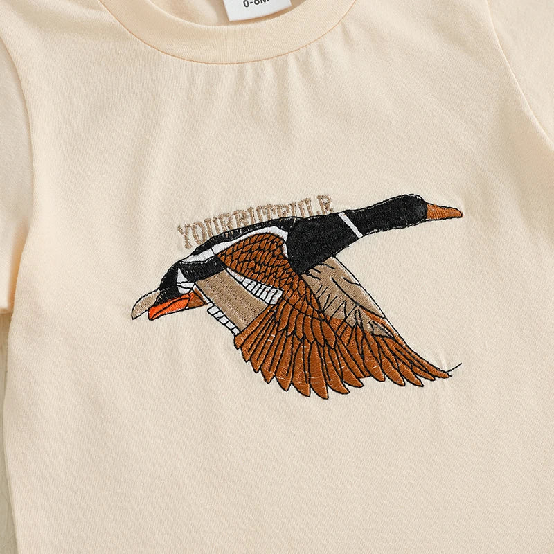 Adorable Infant Boy s Casual Wear Set with Cute Duck Print Tee and Striped Shorts for a Stylish Summer Look