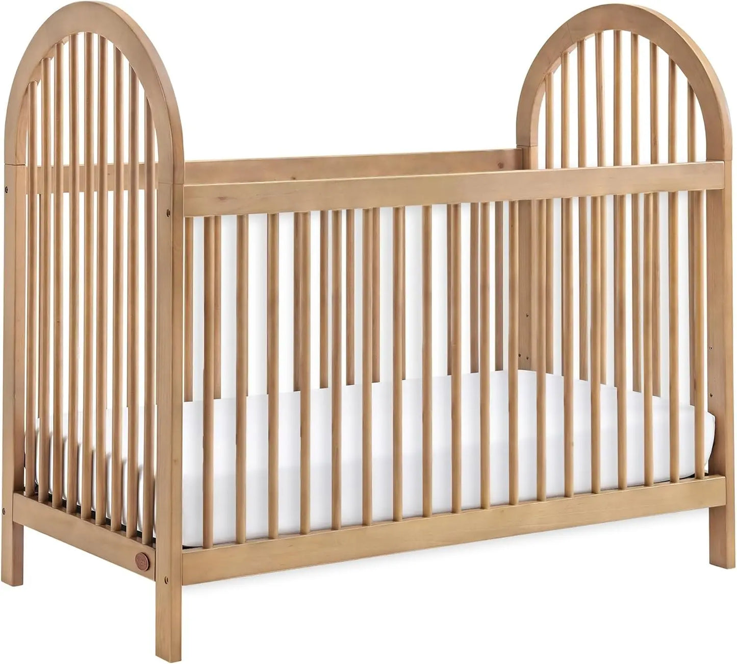 3-in-1 Island Crib, Honey Wood，PREMIUM QUALITY & CRAFTSMANSHIP: Made from solid woods and wood veneers