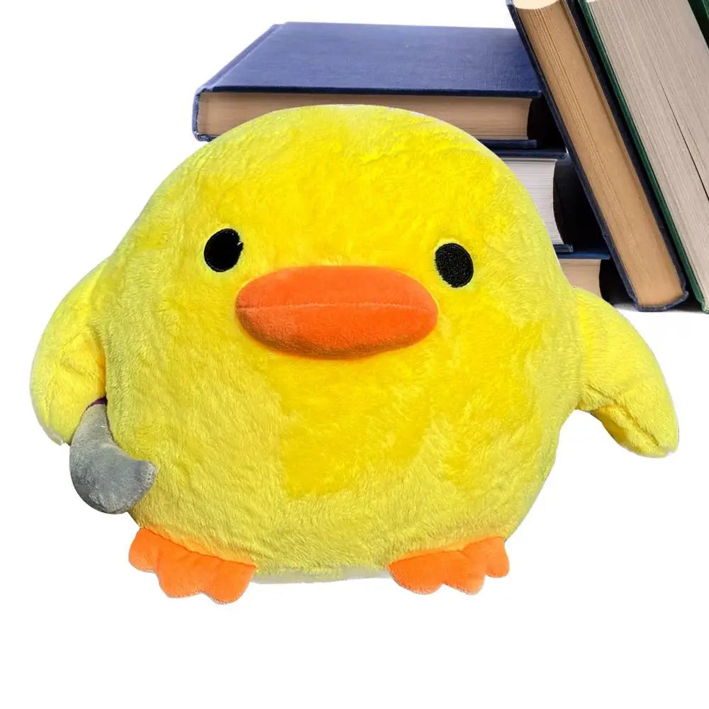 Plush Duck Pillow Soft Duck Stuffed Animal Huggable Good Resilience Duck Plush With Knives Design Home Decoration For Toy Store
